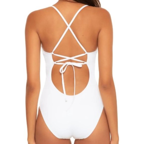 Becca Layla Plunge One-Piece Swimsuit Size Large - Picture 11 of 11
